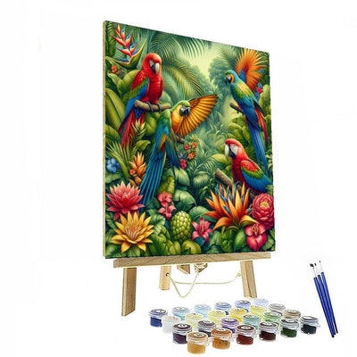 Exotic Birds In Paradise Numbered Painting Kits