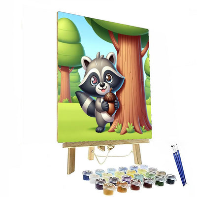 Happy Raccoon Paint By Numbers Kits