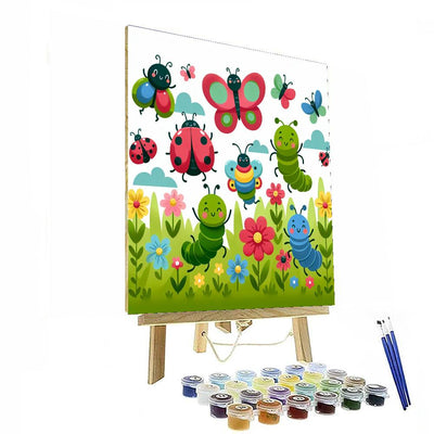 Playful Garden Bugs Paint By Numbers Art