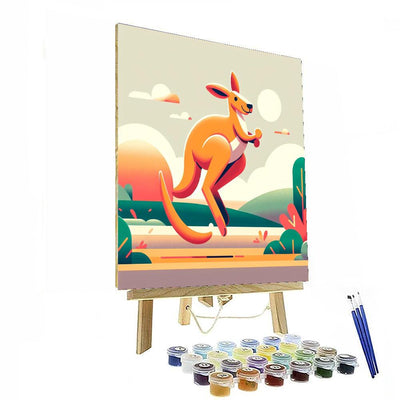 Jumping Kangaroo Painting By Numbers Kit