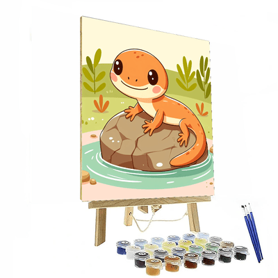 Nifty Newt Number Painting