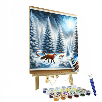 Whimsical Snowy Forest Painting By Numbers Kit