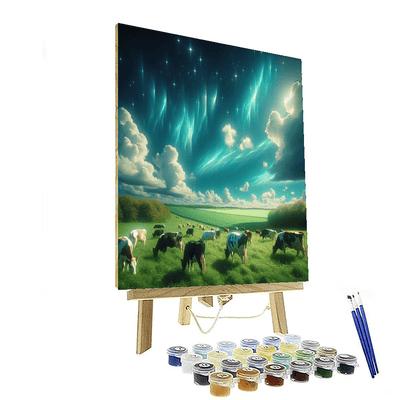 Cow's Tranquil Pasture Painting By Numbers Kit