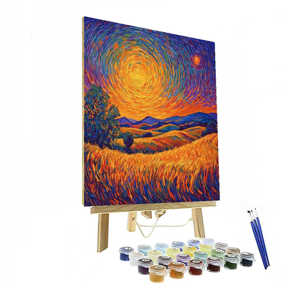 Vincent Van Gogh Inspired Sunset Over Fields  Paint By Numbers Kits