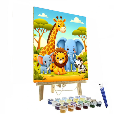 Charming Safari Friends Paint By Numbers Kits