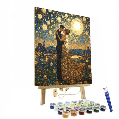 Gustav Klimt Inspired Dancing In The Moonlight  Paint By Numbers Art