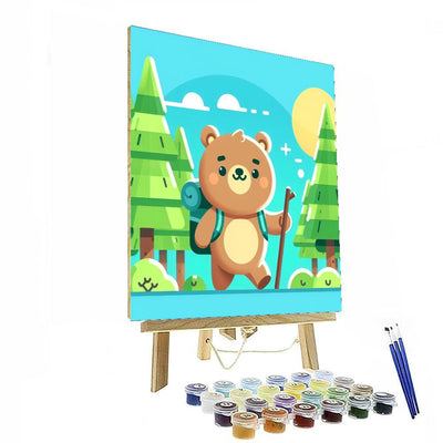 Friendly Explorer Bear Number Painting