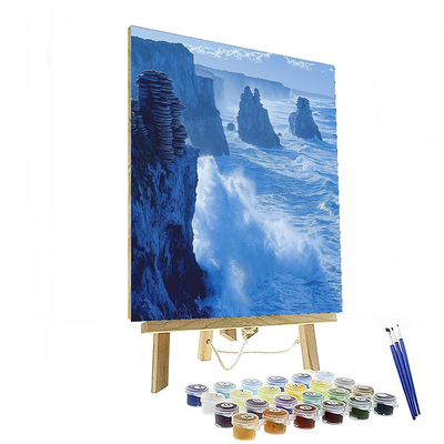 Pancake Rocks And Blowholes - New Zealand Number Painting