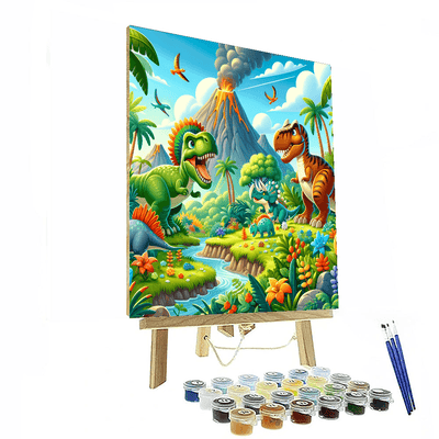 Whimsical Dinosaur Friends Painting By Numbers Kit