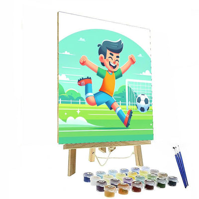 Energetic Soccer Player Paint By Number