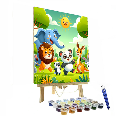 Joyful Animal Kingdom Painting By Numbers Kit