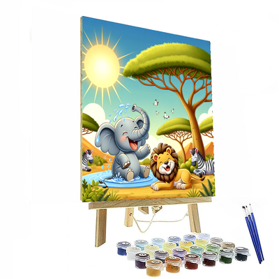 Sunny Safari Scene Numbered Painting Kits