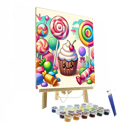 Joyful Candy Land Painting By Numbers Kit