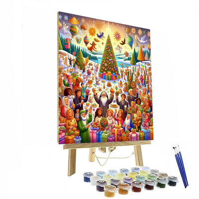 Whimsical Holiday Festivities Paint By Numbers Art