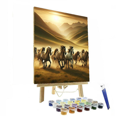 Wild Horses Galloping Paint By Numbers Kits