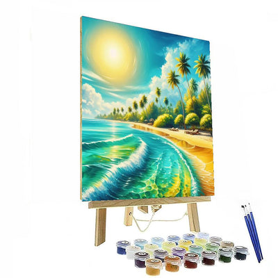 Exotic Beach Retreat Painting Number Kit