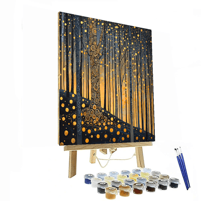 Gustav Klimt Inspired Klimt's Golden Forest  Painting By Numbers Kit