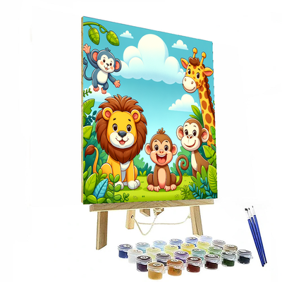 Animal Adventures At The Zoo Numbered Painting Kits