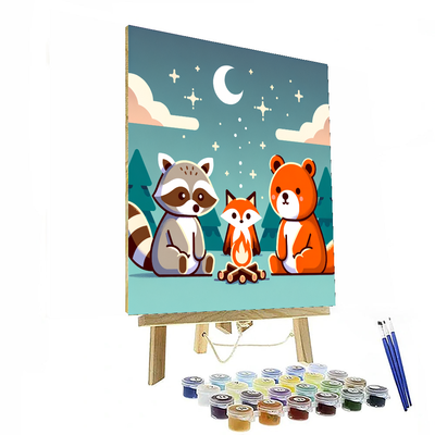 Woodland Critters Camping Painting By Numbers Kit