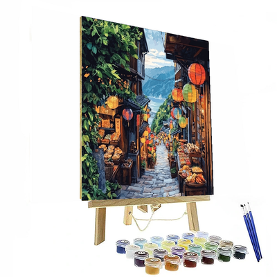 Jiufen Old Street - Taiwan Painting By Numbers Kit