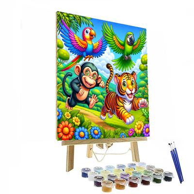 Cheerful Jungle Expedition Painting By Numbers Kit