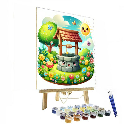 Whimsical Wishing Well Number Painting