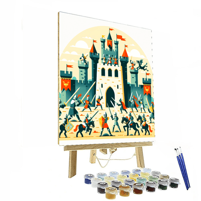 Fantasy Castle Siege Painting Number Kit