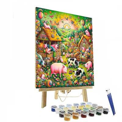 Joyful Farmyard Party Paint By Numbers