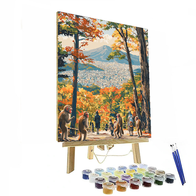 Kyoto's Arashiyama Monkey Park Paint By Numbers Kits