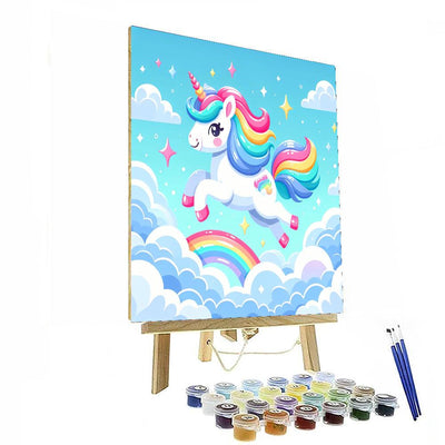 Enchanting Unicorns In The Clouds Paint By Color