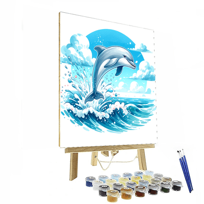 Cheerful Dolphin Painting Number Kit