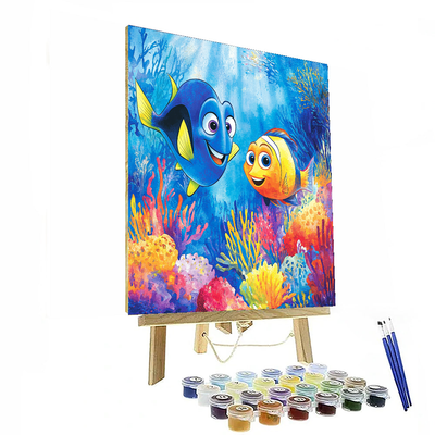 Dory And Marlin's Reef Reunion - Disney Inspired Number Painting