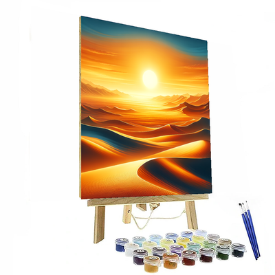 Tranquil Desert Sunrise Number Painting