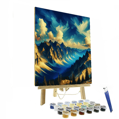 Rugged Mountain Vista Paint By Numbers Art