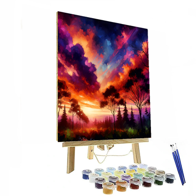 Captivating Sunset Silhouette DIY Paint By Numbers