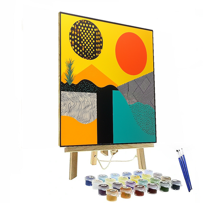 Roy Lichtenstein Inspired Retro Geometric Paradise  Paint By Numbers Kits