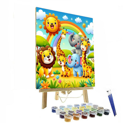 Animal Friends On Safari Paint By Color