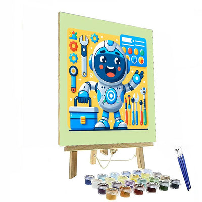 Caring Robot Helper DIY Paint By Numbers