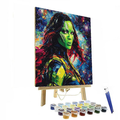 Zoe Saldana: The Cosmic Navigator Of Guardians Of The Galaxy Number Painting