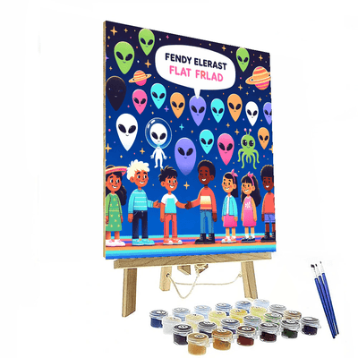 Alien Friendship Galaxy Painting By Numbers Kit