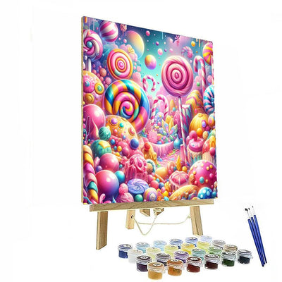 Sweet Candy World Paint By Numbers Art