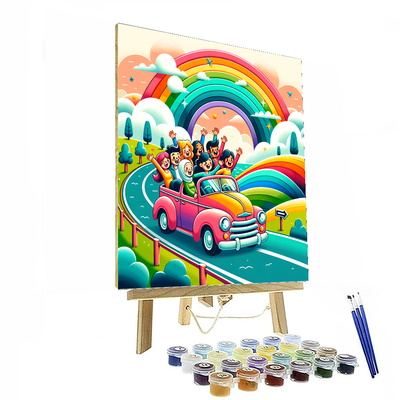 Rainbow Road Trip DIY Paint By Numbers