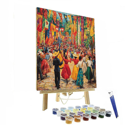 Diego Rivera Inspired Joyful Festival  Painting By Numbers Kit