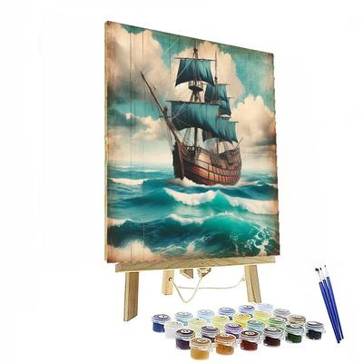 Vintage Nautical Scene Paint By Color