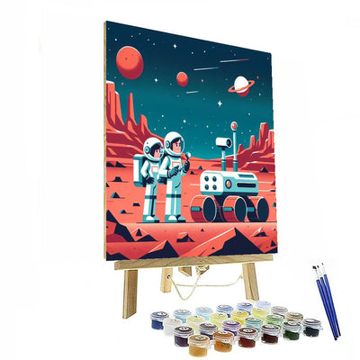 Astronauts Exploring The Red Planet Paint By Numbers Art