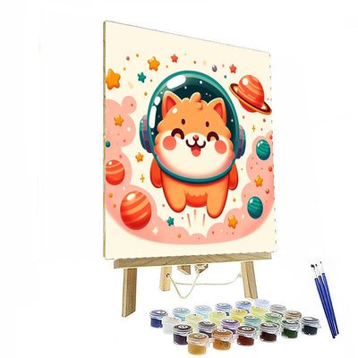 Cute Astronaut Cat Painting By Numbers Kit