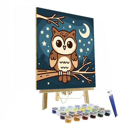 Gentle Guardian Owl Number Painting