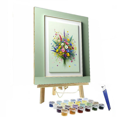 Vivid Wildflower Bouquet Number Painting