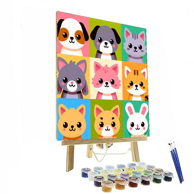 Cuddly Animal Companions Painting By Numbers Kit