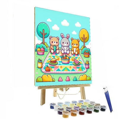 Animal Friends' Picnic Paint By Numbers Art